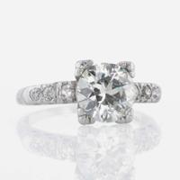 A Platinum and Diamond Ring 1.93 Carat Old European-Cut Diamond, GIA Certified