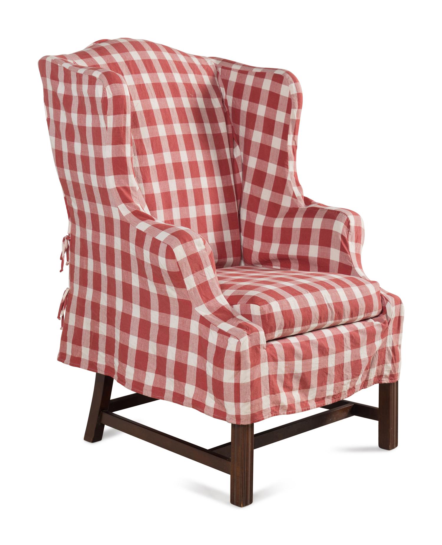 A George III Style Mahogany Wingback Armchair