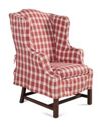 A George III Style Mahogany Wingback Armchair