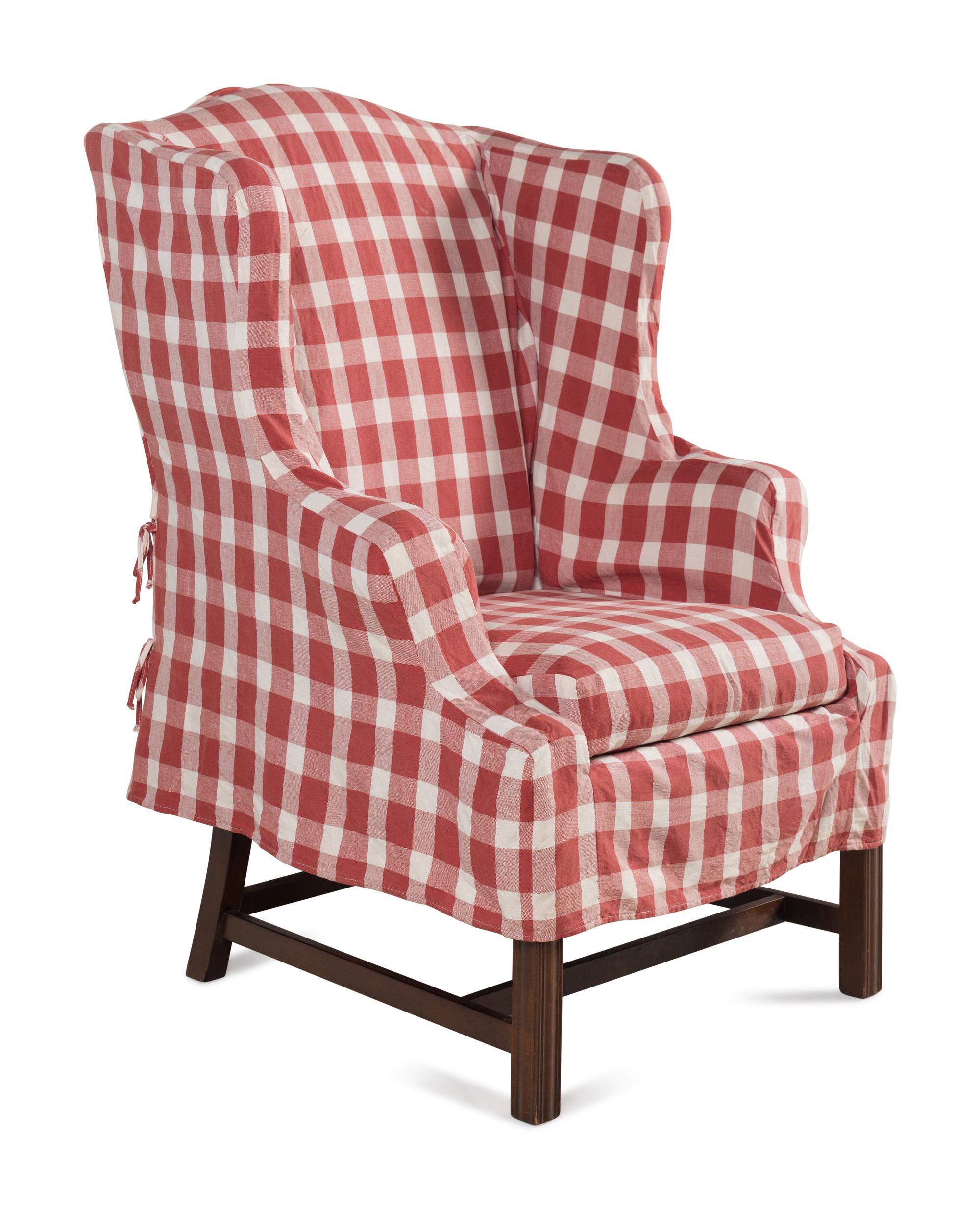 A George III Style Mahogany Wingback Armchair