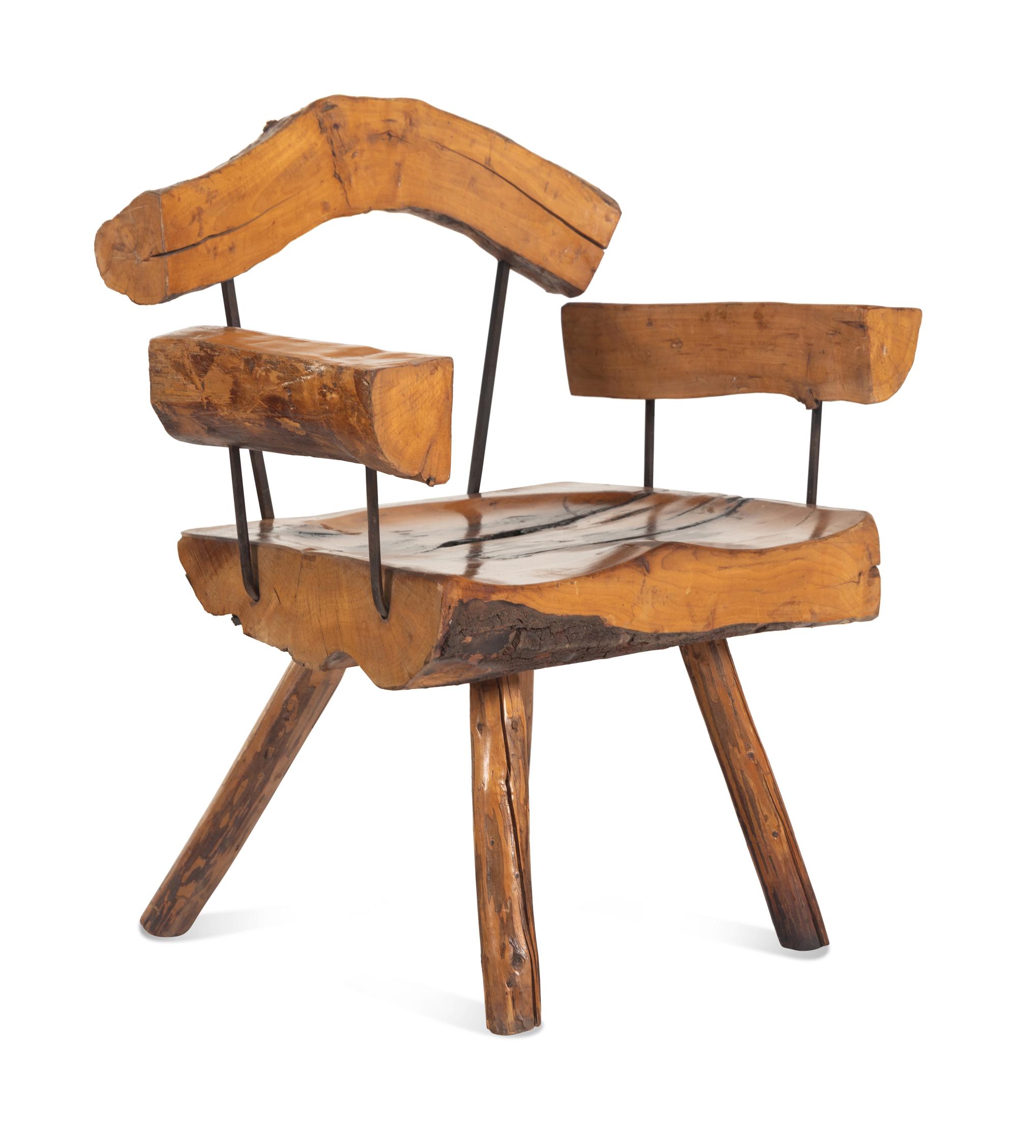 Pair of Live-Edge Sabena Style Armchairs, c. 1950