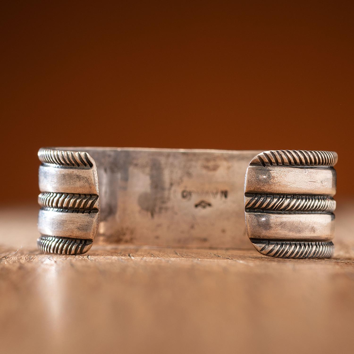 Navajo Arts and Crafts Guild Silver Cuff Bracelet
