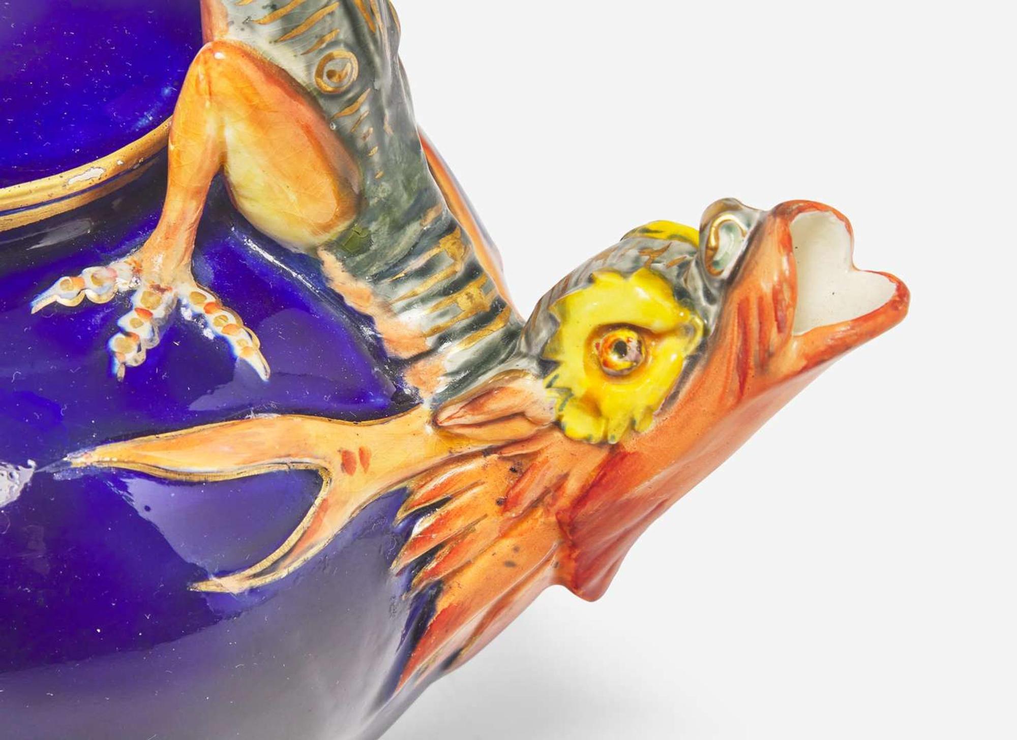 A Wedgwood Majolica Dragon Teapot, UK, 1872