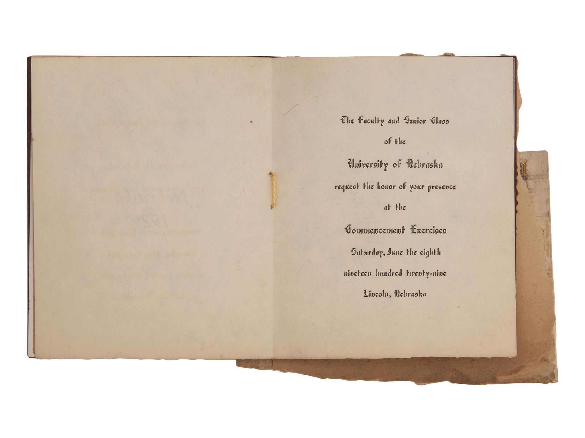[EDUCATION]. Law school graduation program for Zanzye Hill, Nebraska's first Black female lawyer.