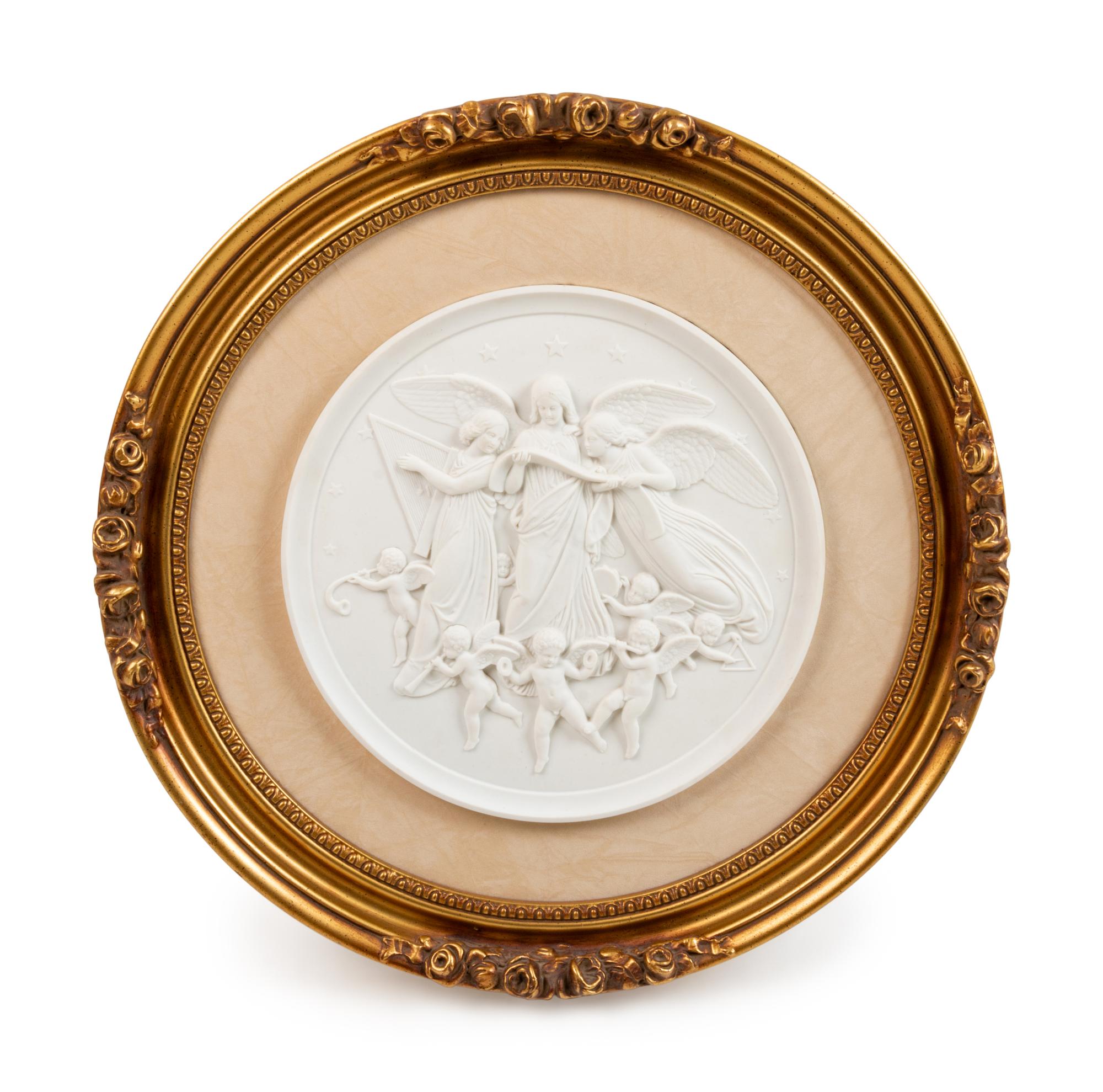 A Continental Bisque Porcelain Relief Plaque