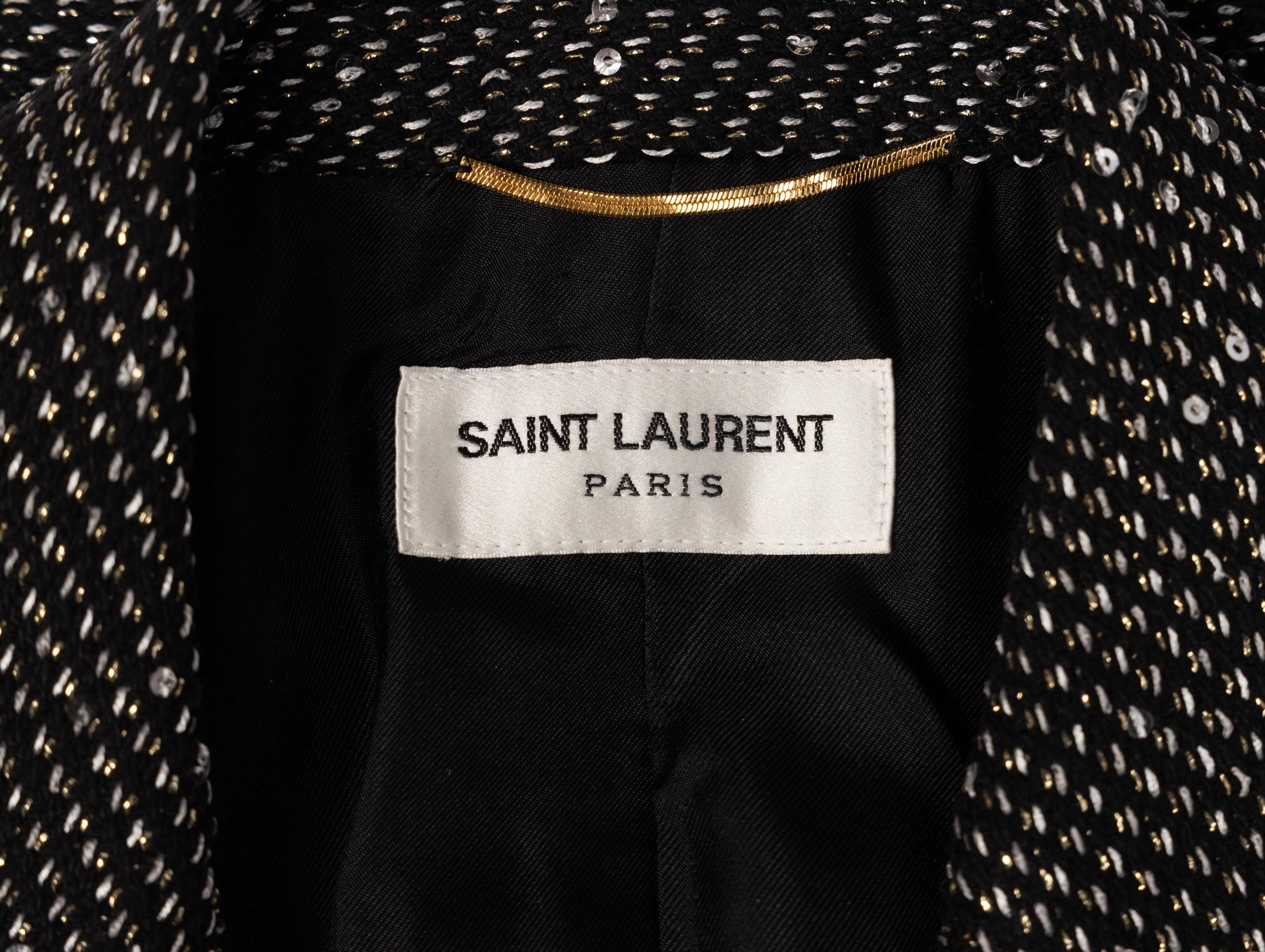 Saint Laurent, Tailored Blazer in Sequin Tweed