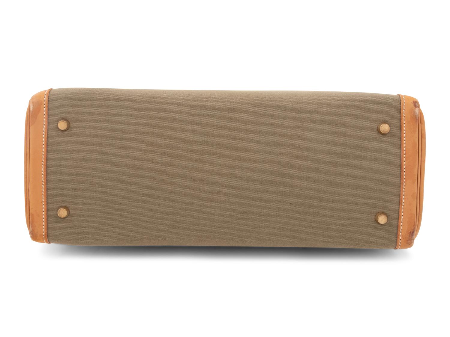 Hermès Leather and Canvas 35cm Kelly Bag, 2007