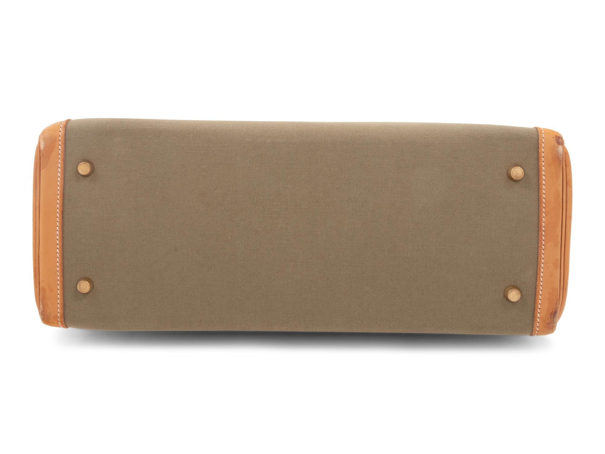 Hermès Leather and Canvas 35cm Kelly Bag, 2007