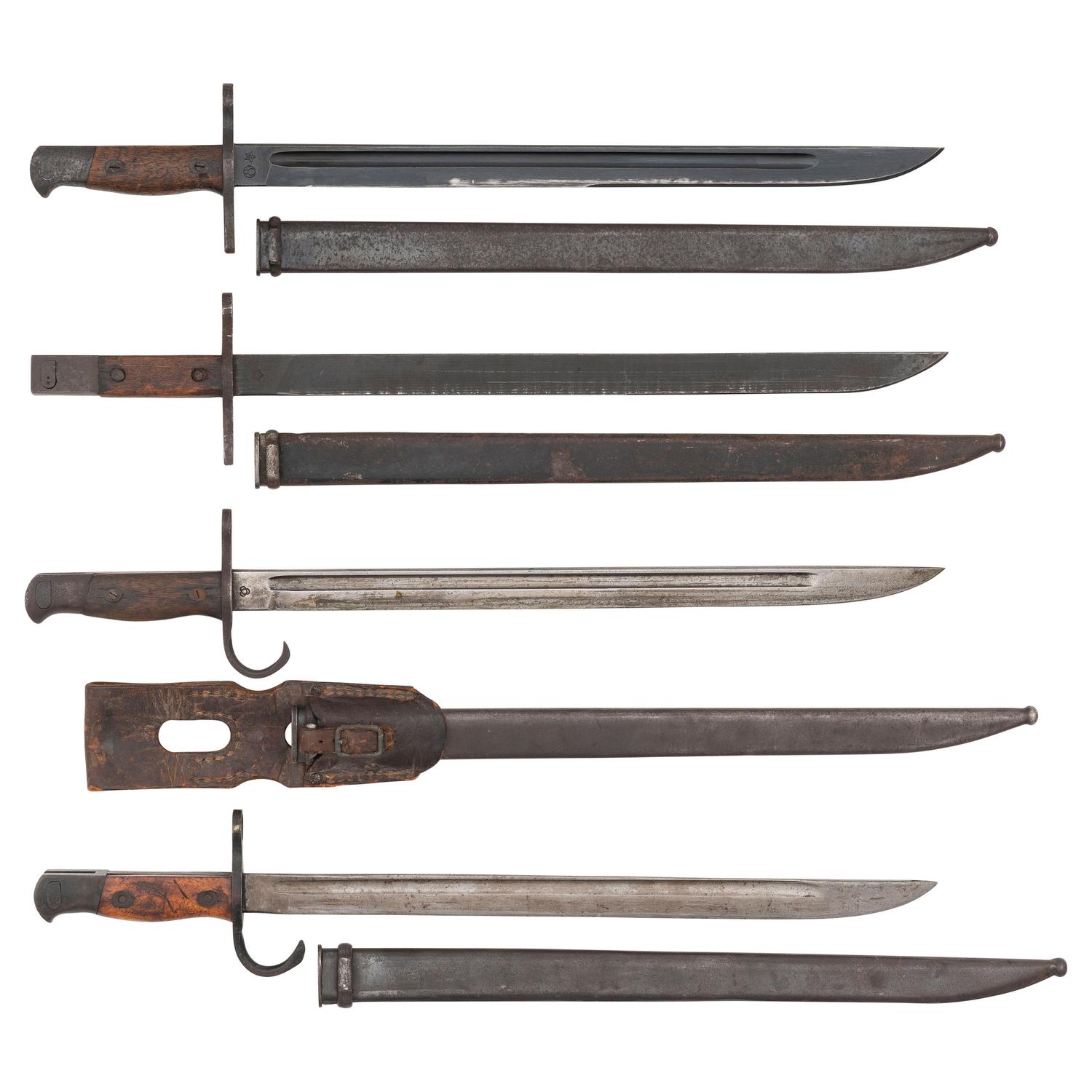 Lot of 4 Japanese Type 30 Bayonets with Scabbards