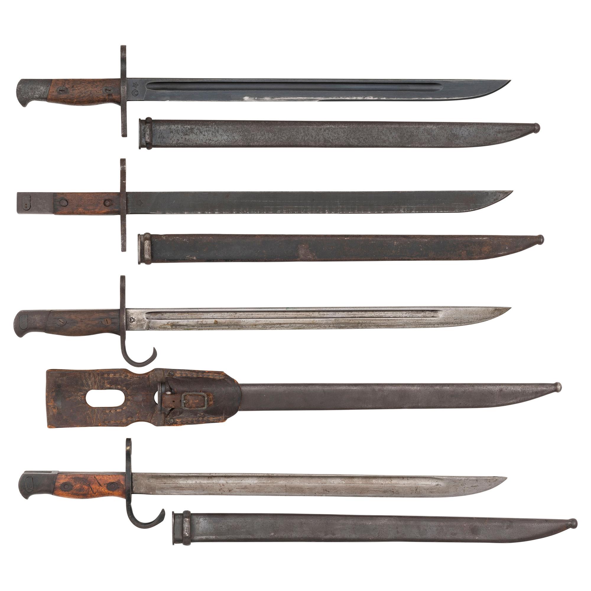 Lot of 4 Japanese Type 30 Bayonets with Scabbards