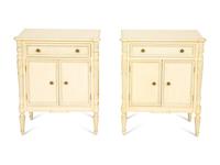 A Pair of Louis XVI Style Painted Bedside Cabinets by Julia Gray