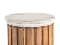 A Pair of Carved Pine Pedestals with Marble Tops
