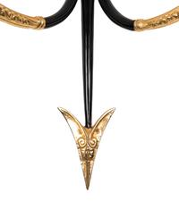 A Pair of Empire Style Gilt and Enameled Metal Two-Light Sconces