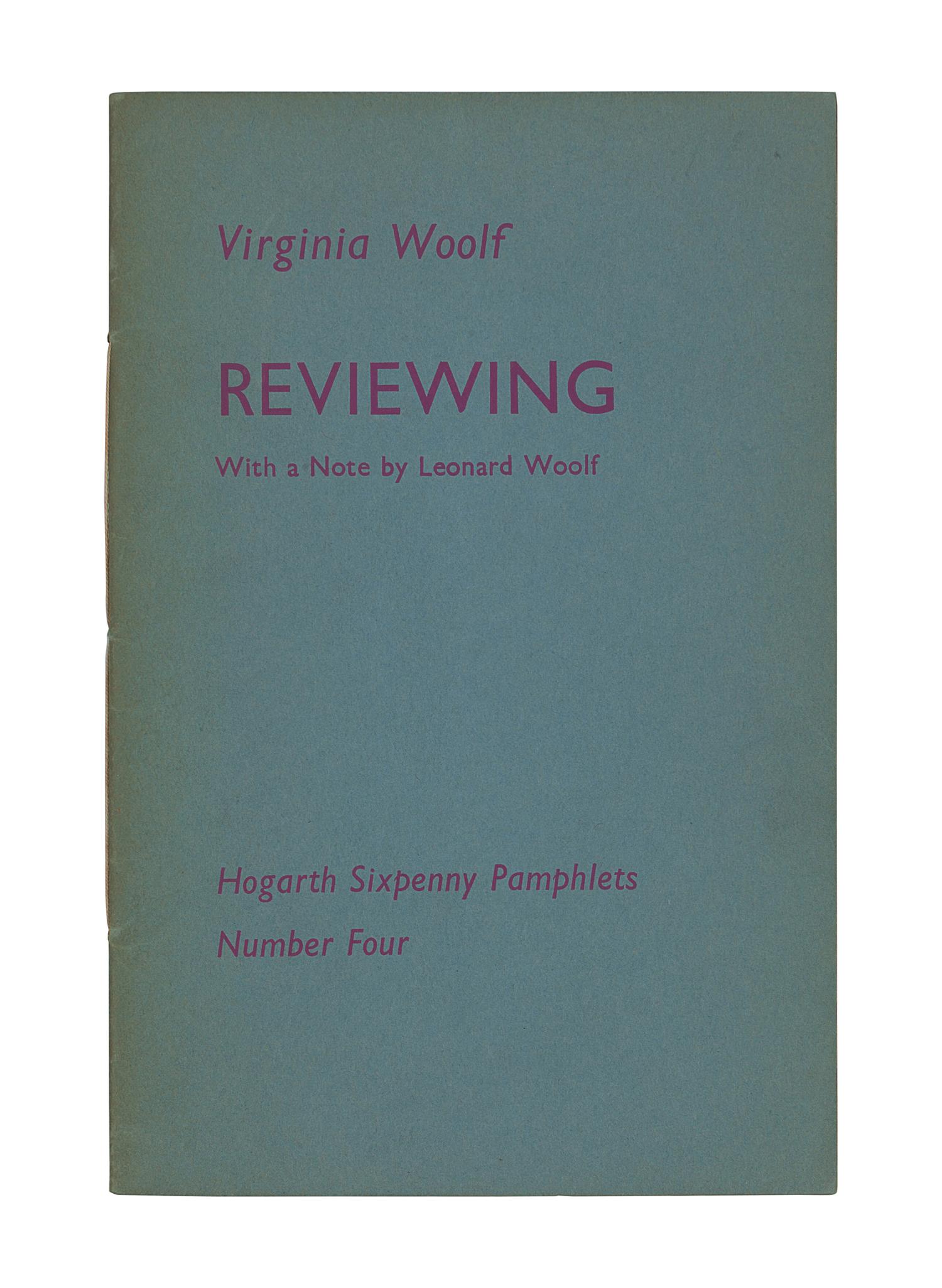 WOOLF, Virginia (1882-1941). A group of 6 works, comprising: