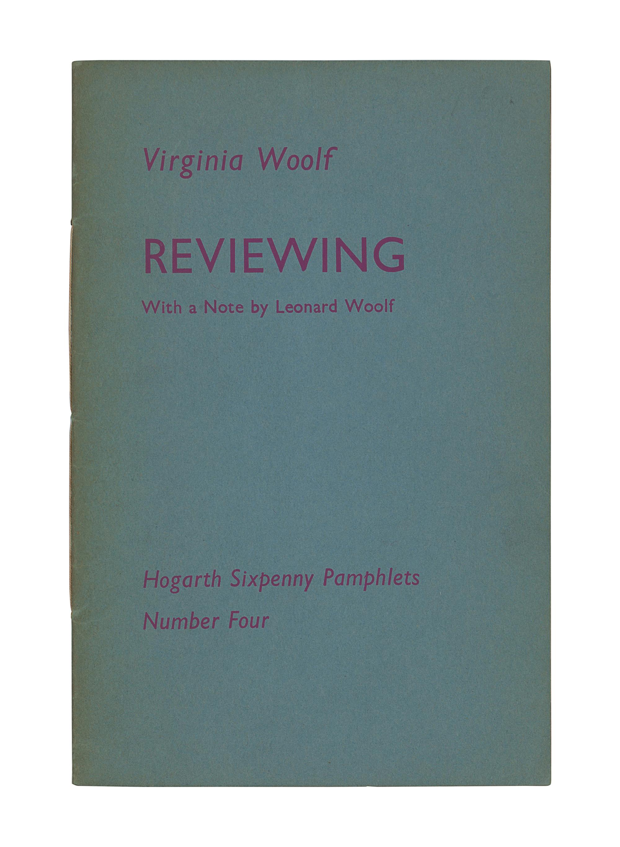 WOOLF, Virginia (1882-1941). A group of 6 works, comprising: