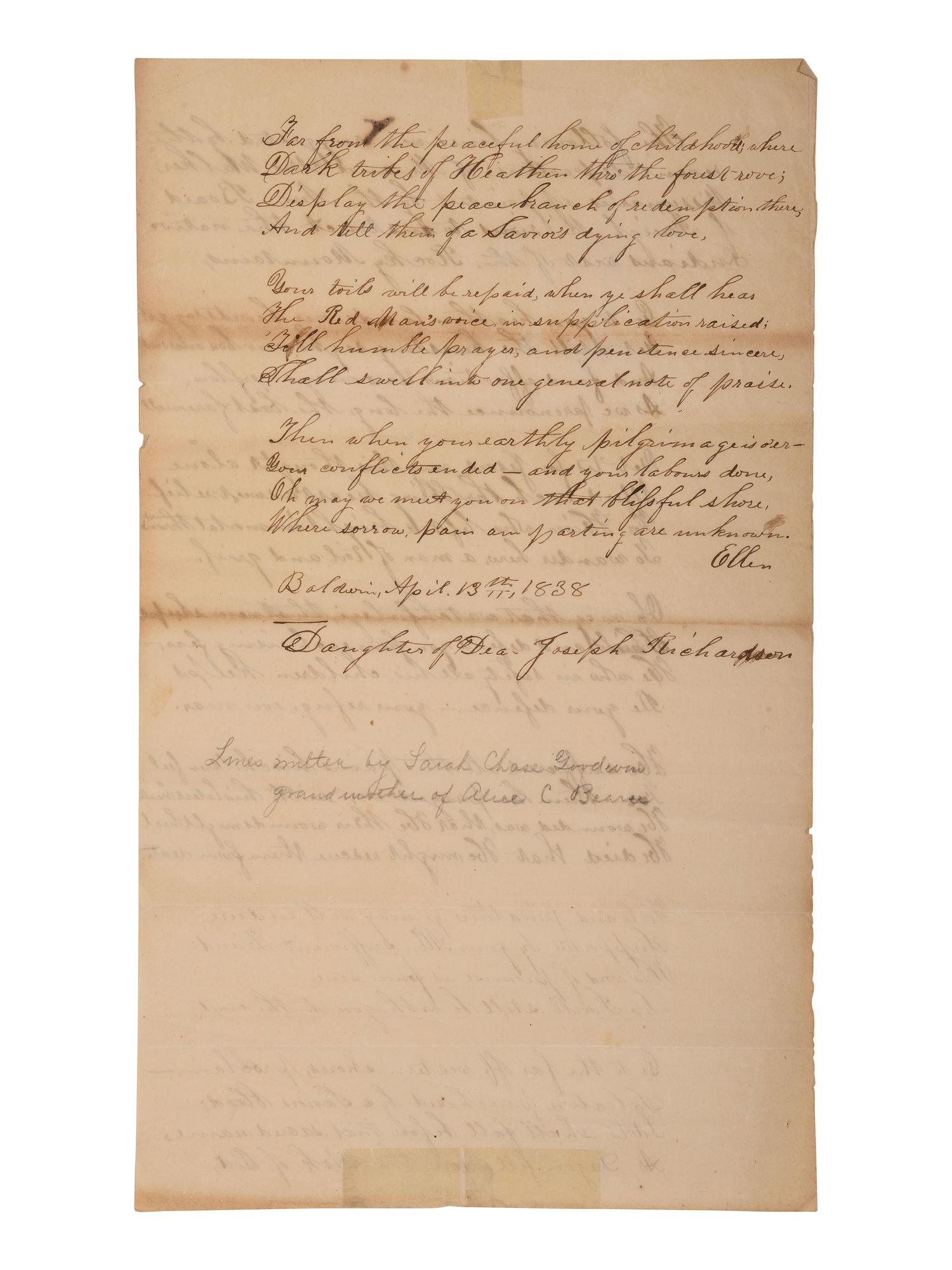 [WESTERN AMERICANA] . 3 letters involving missionaries and travel to Alaska and Canada.