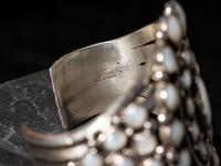 Sterling Silver and Shell Cluster Cuff Bracelet, PLUS