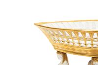 A Paris Porcelain Egyptian Revival Parcel Gilt Bisque Porcelain Centerpiece
