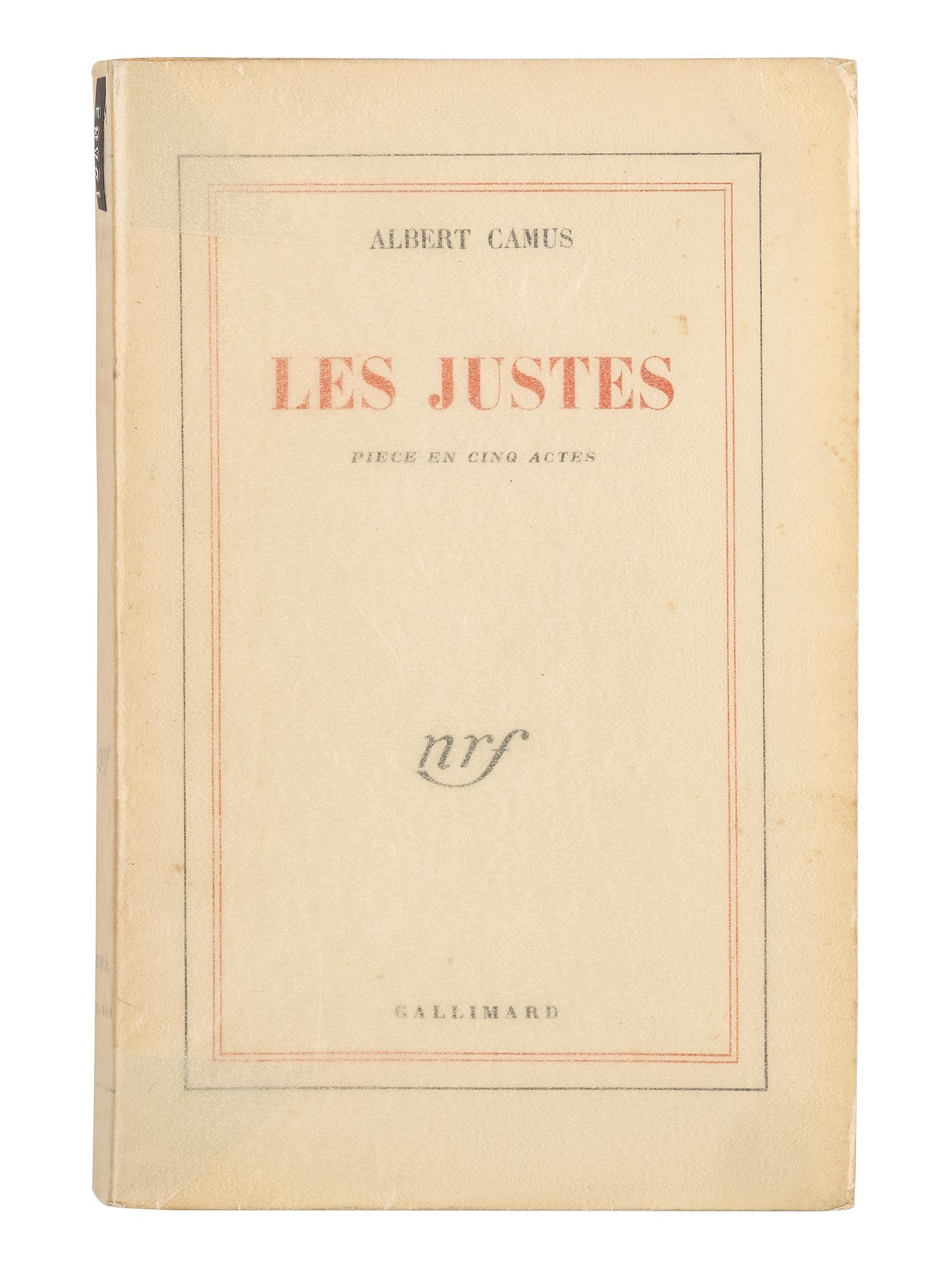 CAMUS, Albert (1913-1960). Two PRESENTATION COPIES inscribed to Belgian writer and painter Jean de Bosschère, comprising:
