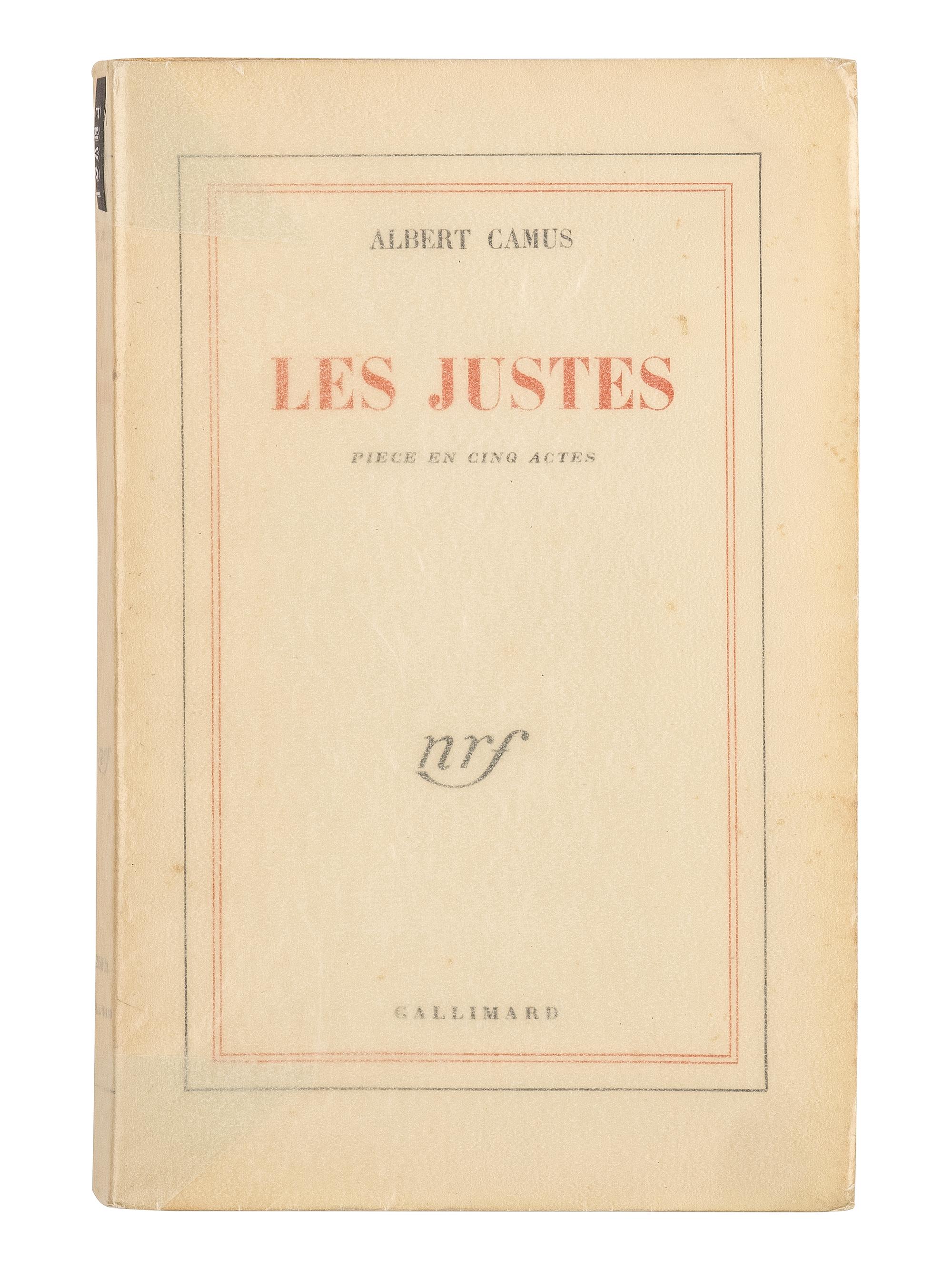 CAMUS, Albert (1913-1960). Two PRESENTATION COPIES inscribed to Belgian writer and painter Jean de Bosschère, comprising: