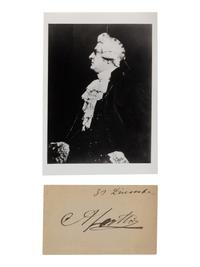 [19TH AND 20TH-CENTURY OPERA SINGERS]. A group of 7 photographs, cabinet photographs, photographic postcards, or photographic prints of opera singers from the 1890s-1900s, most signed, comprising images of:
