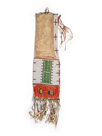 Sioux Beaded Hide Tobacco Bag