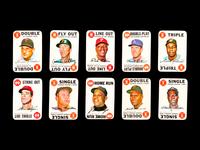 A Group of 10 1968 Topps Baseball Game Cards (Including Mickey Mantle, Willie Mays, Roberto Clemente and Hank Aaron),