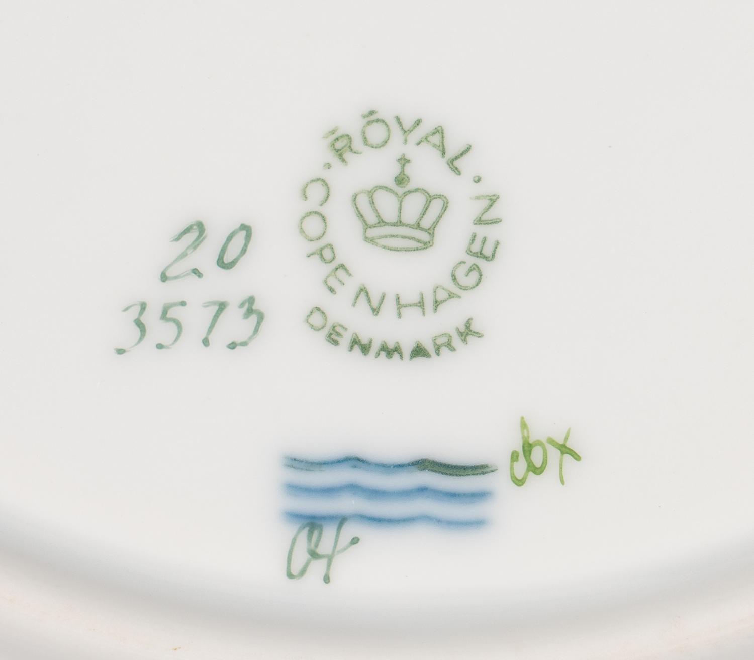 A Set of Twelve Royal Copenhagen Flora Danica Porcelain Salad Plates