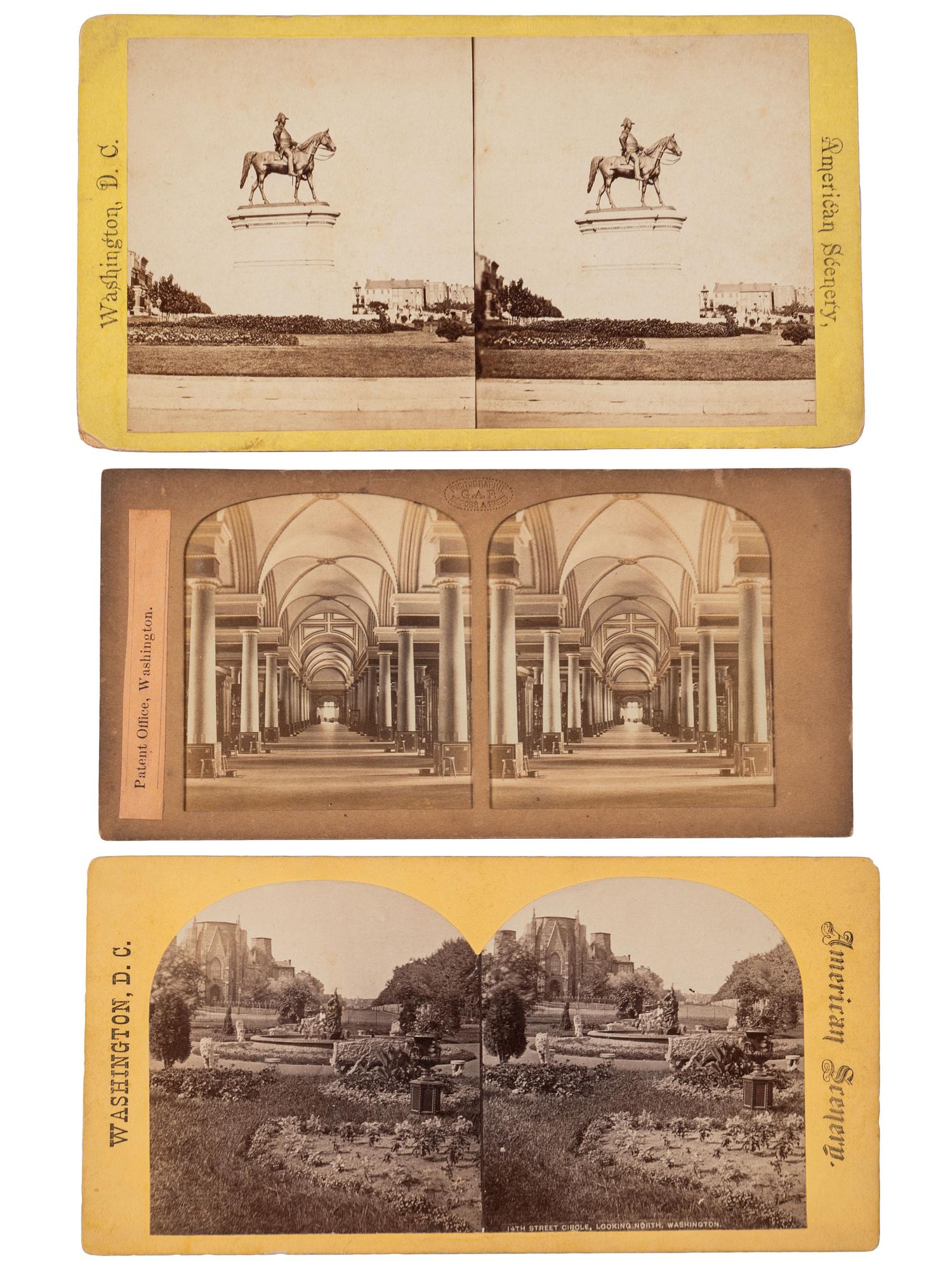 [CIVIL WAR]. A group of over 50 stereoviews, highlighted by images of the Grand Review, and the US Arsenal and Navy Yard, Washington, DC, incl. cannon.