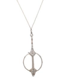 ANTIQUE, DIAMOND AND SEED PEARL LORGNETTE