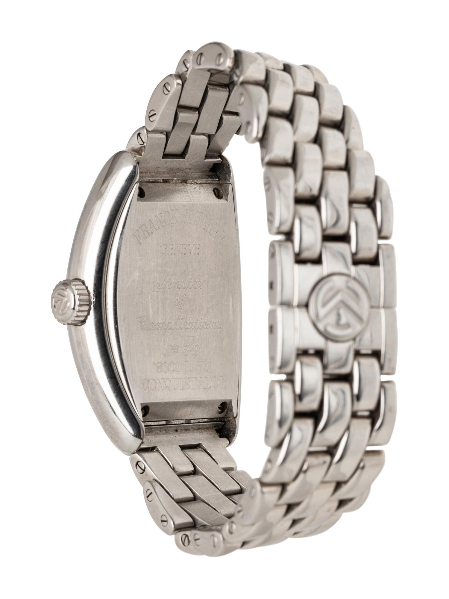 FRANCK MULLER, REF. 8001 L SC STAINLESS STEEL 'CONQUISTADOR' WATCH