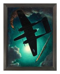 LEYDENFROST, Alexander (1888-1961). The Black Widow Flies at Night (Northrop's P-61). c. 1945.