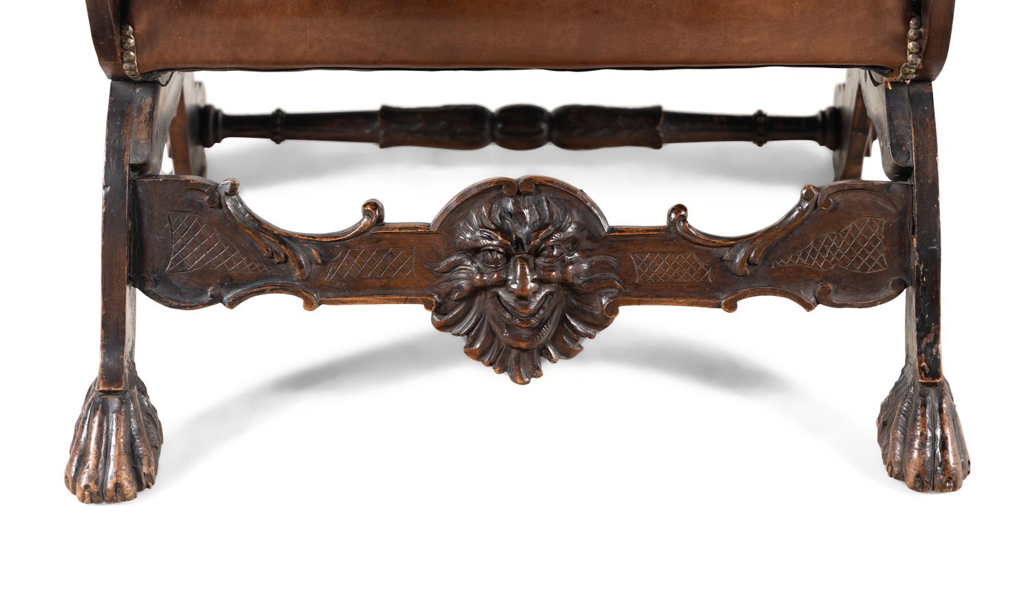 A Venetian Carved Walnut Armchair