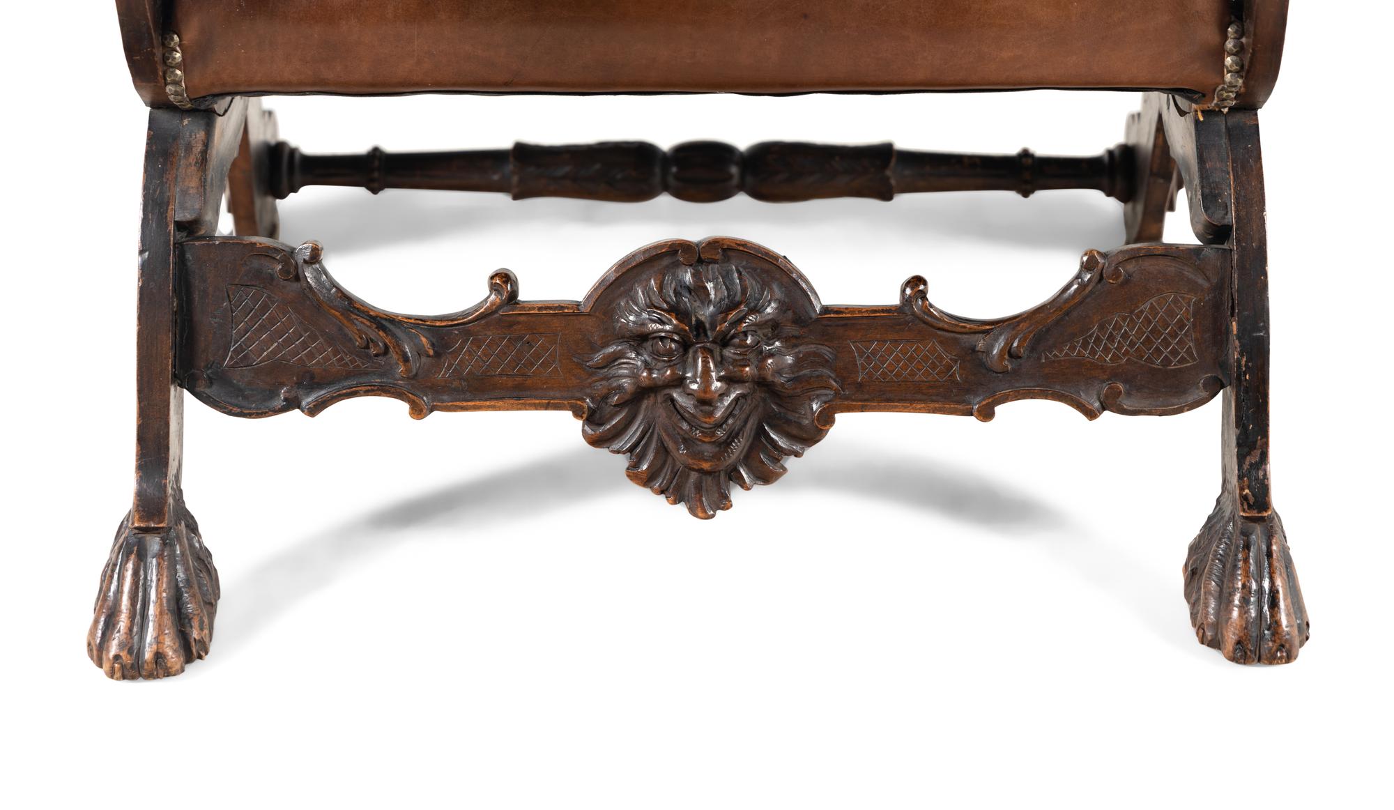 A Venetian Carved Walnut Armchair