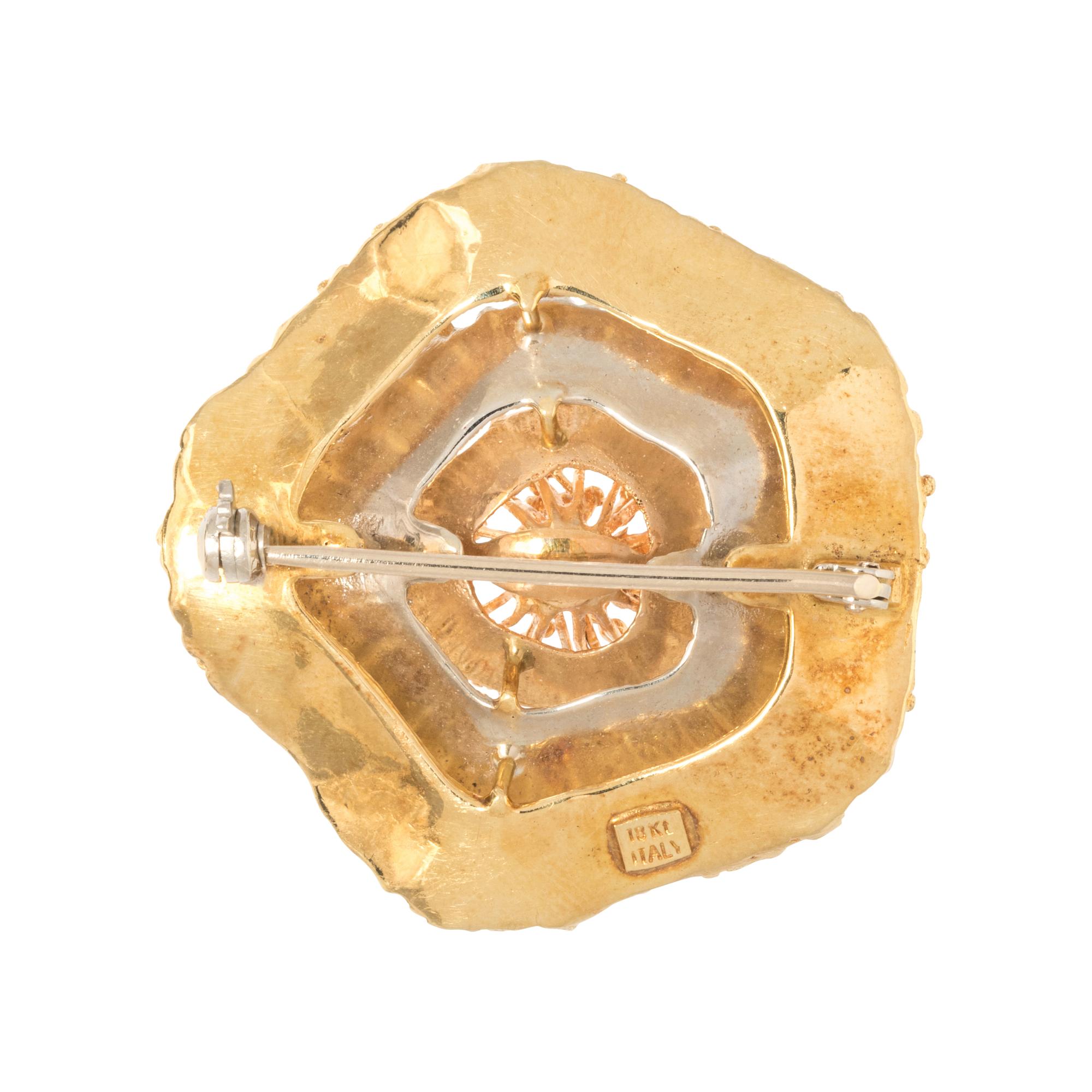 BICOLOR GOLD BROOCH