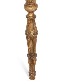 An Italian Carved Giltwood Faux Marble-Top Console Table