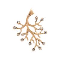 YELLOW GOLD AND SAPPHIRE TREE MOTIF BROOCH