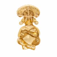 Yellow Gold and Diamond Figural Pendant Brooch