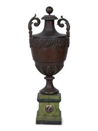 A French Tole and Faux Porphyry Water Urn or Fountain Finial