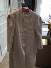 A Halston Lavender and Cream Wool Check Coat, Size 8.