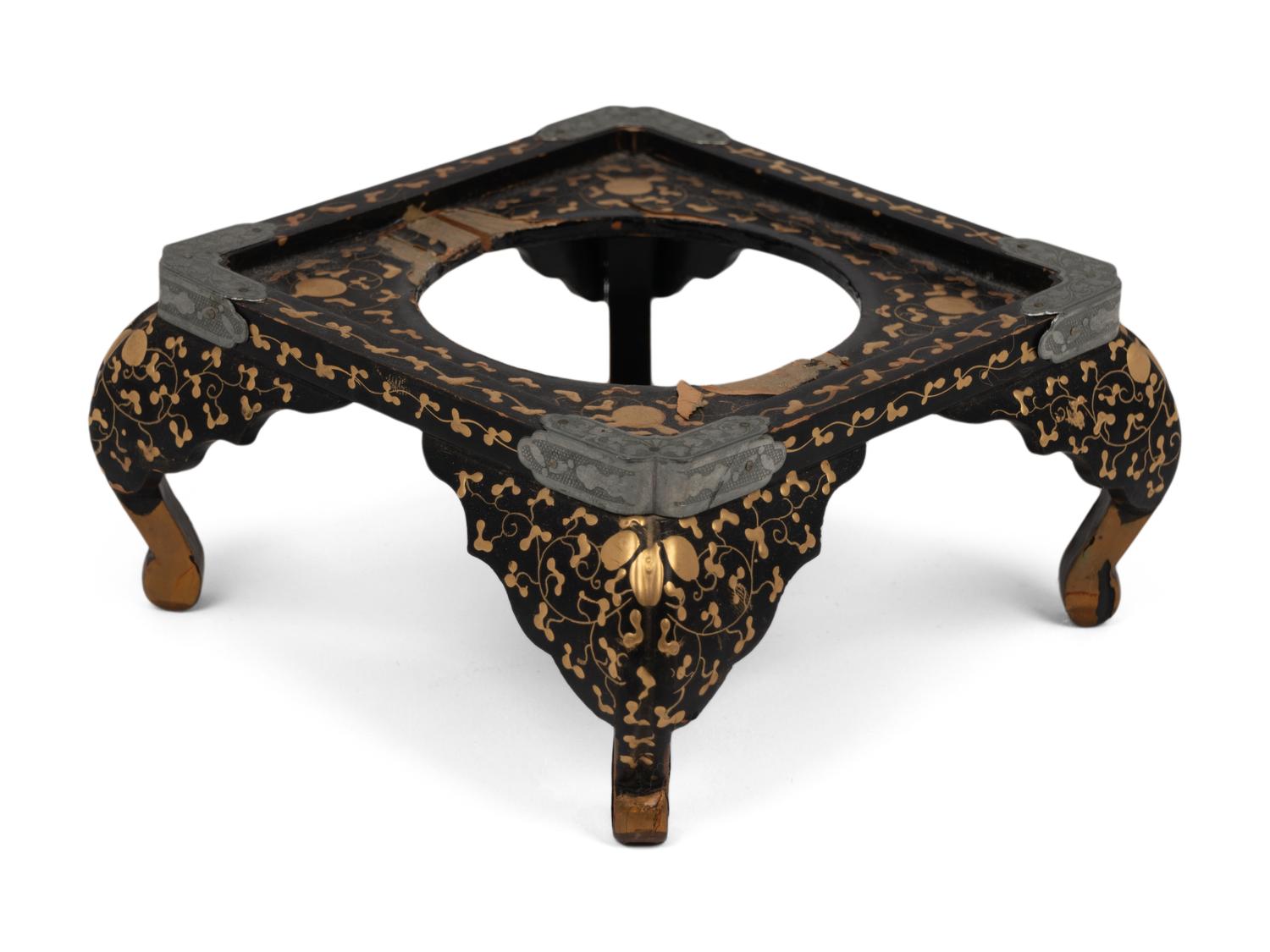 Two Japanese Lacquered Trays with Table Articles