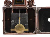 A Federal Eglomise Inset Mahogany Banjo Clock with Scroll Sides