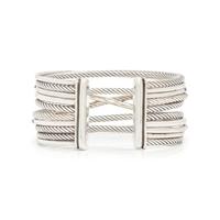 DAVID YURMAN, WHITE GOLD, SILVER, DIAMOND AND BLACK DIAMOND CUFF BRACELET