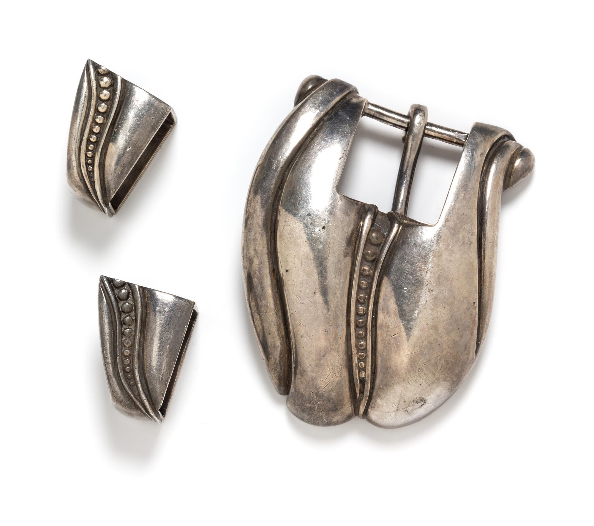 A Sterling Silver 'Pecos Conchas' Belt Buckle Set, Barry Kieselstein-Cord, Circa 1981, 76.80 dwts.