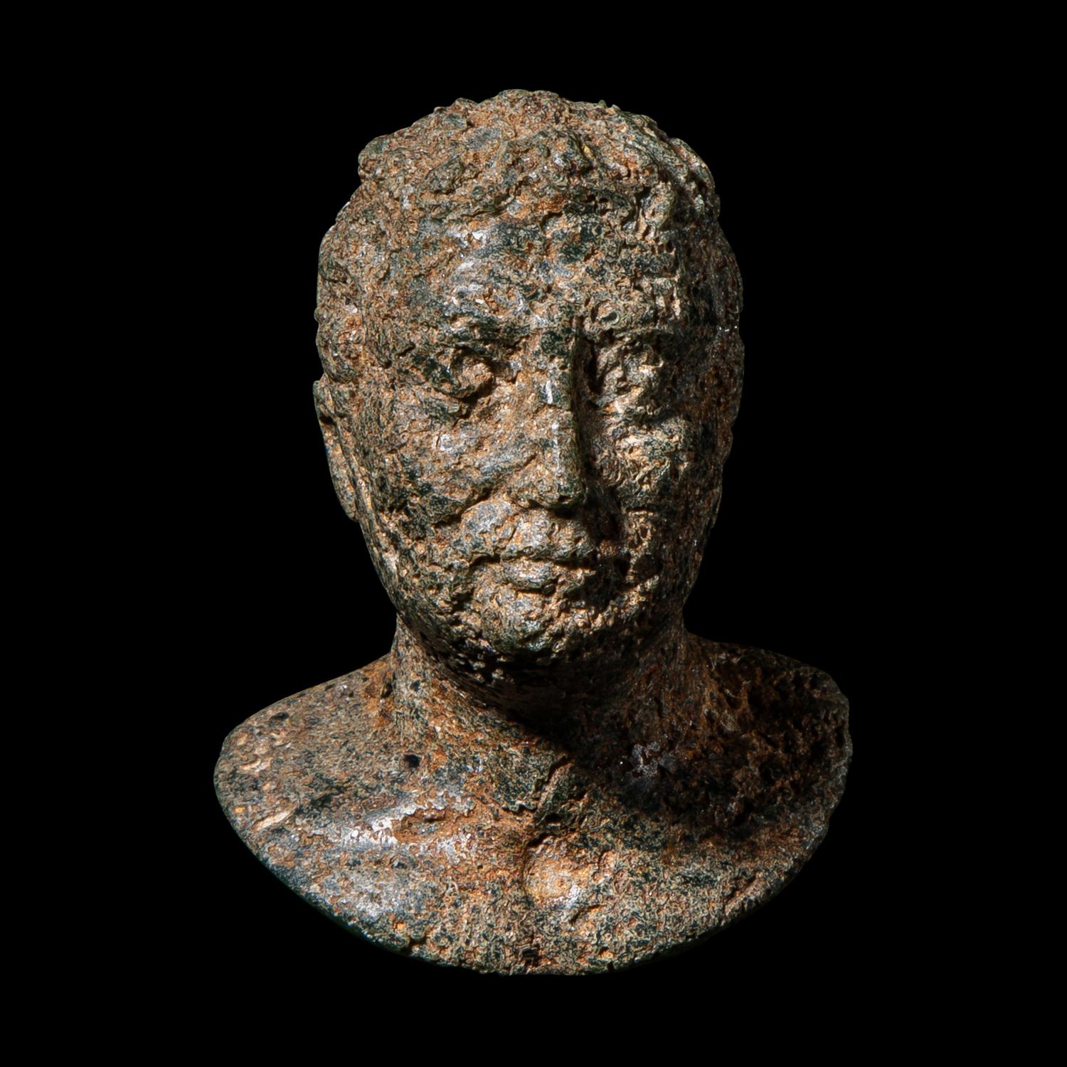 A Roman Glass Male Bust