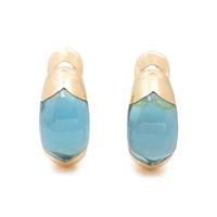 BULGARI, YELLOW GOLD AND BLUE TOPAZ 'TRONCHETTO' CLIP EARRINGS
