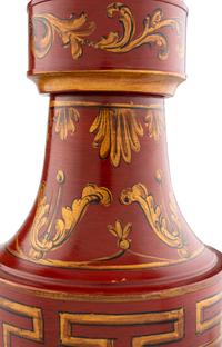 A Pair of Painted Tole Lamps