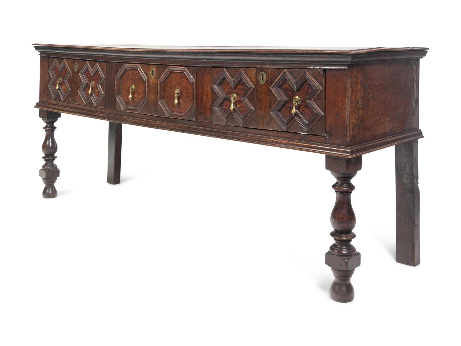 A Charles II Style Oak Sideboard