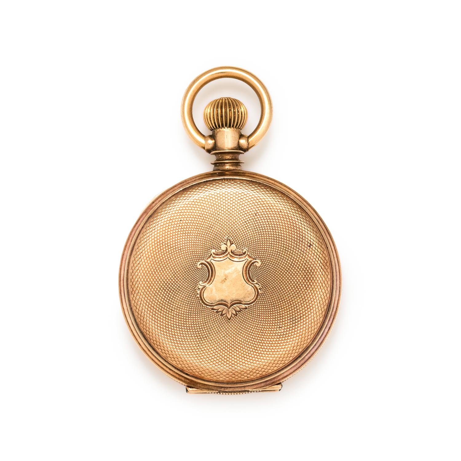 BOREL & COURVOISIER, 14K YELLOW GOLD HUNTER CASE POCKET WATCH