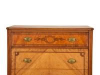 A French Empire Style Burl and Walnut Veneered Tall Chest — 20th Century